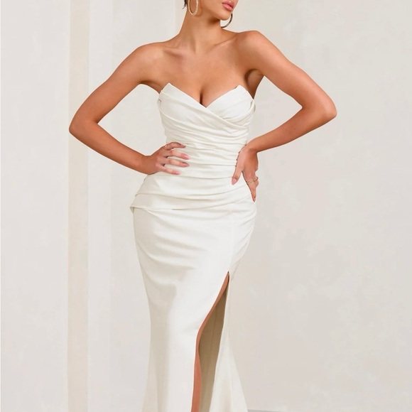 Club L London Dresses & Skirts - Elegant Cream Strapless Dress